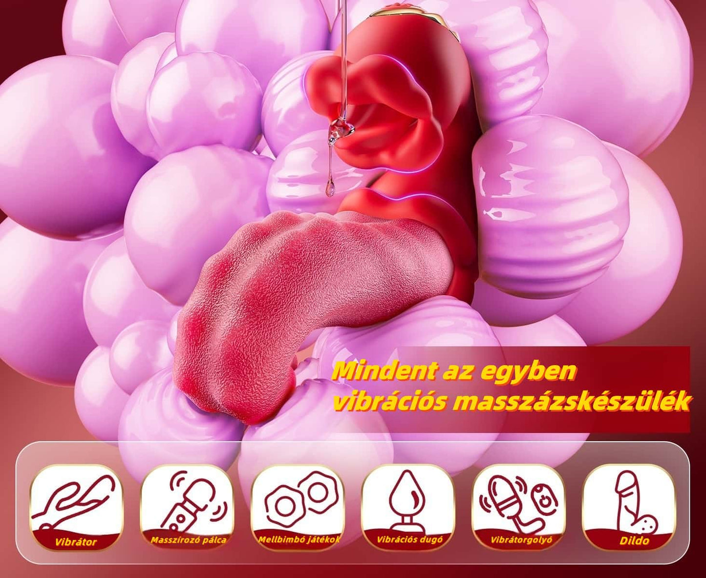 👅Több üzemmóddal rendelkező pihentető masszírozó --- a boldogság forrása